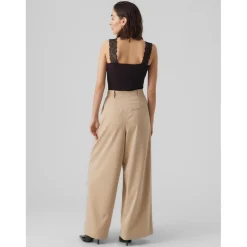 Top Tight Fit Col rond Sans manches Longueur regular noir en viscose
