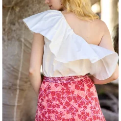 Top TILLY ivoire en coton