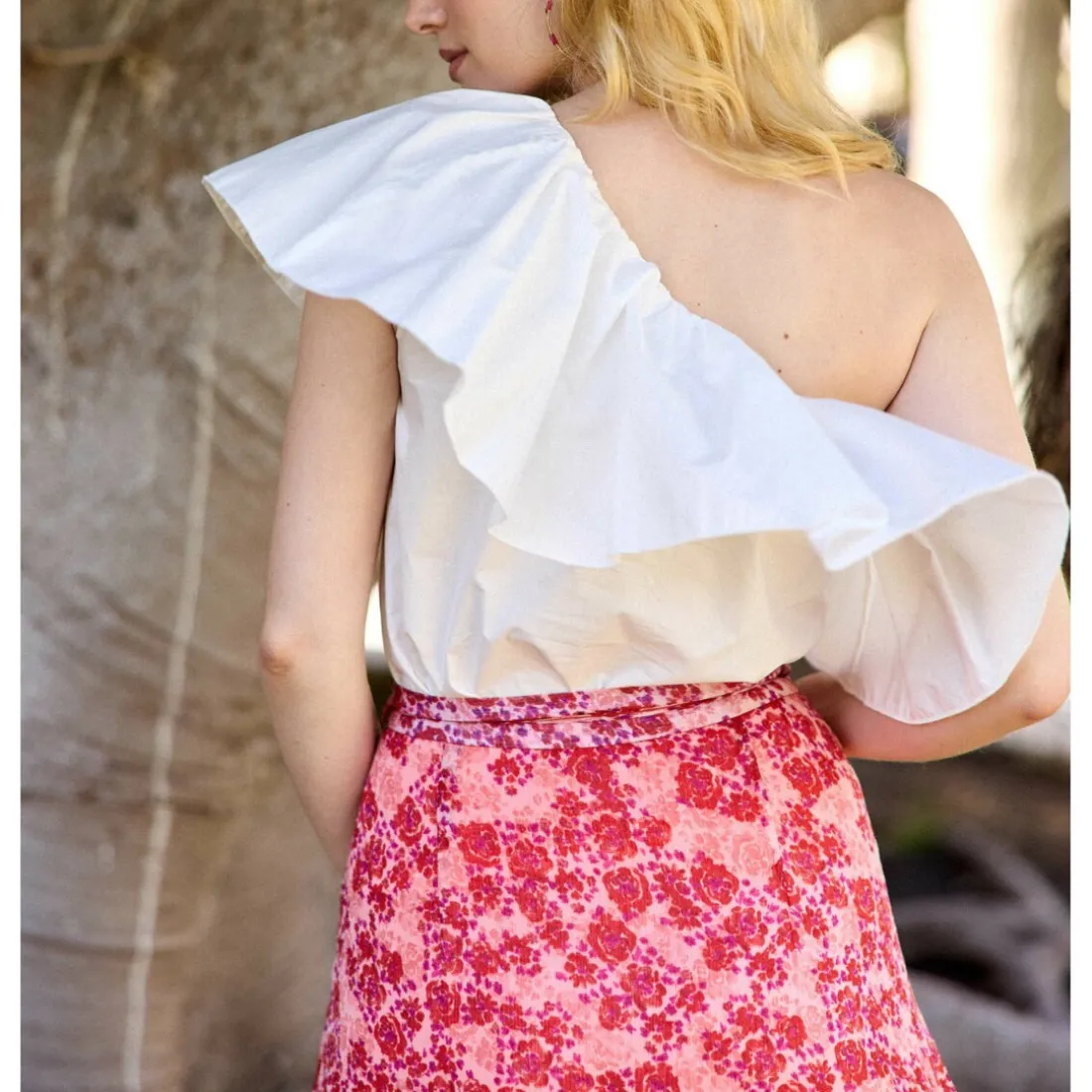 Top TILLY ivoire en coton