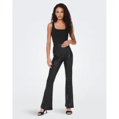 Tops Col en U Sans manches noir