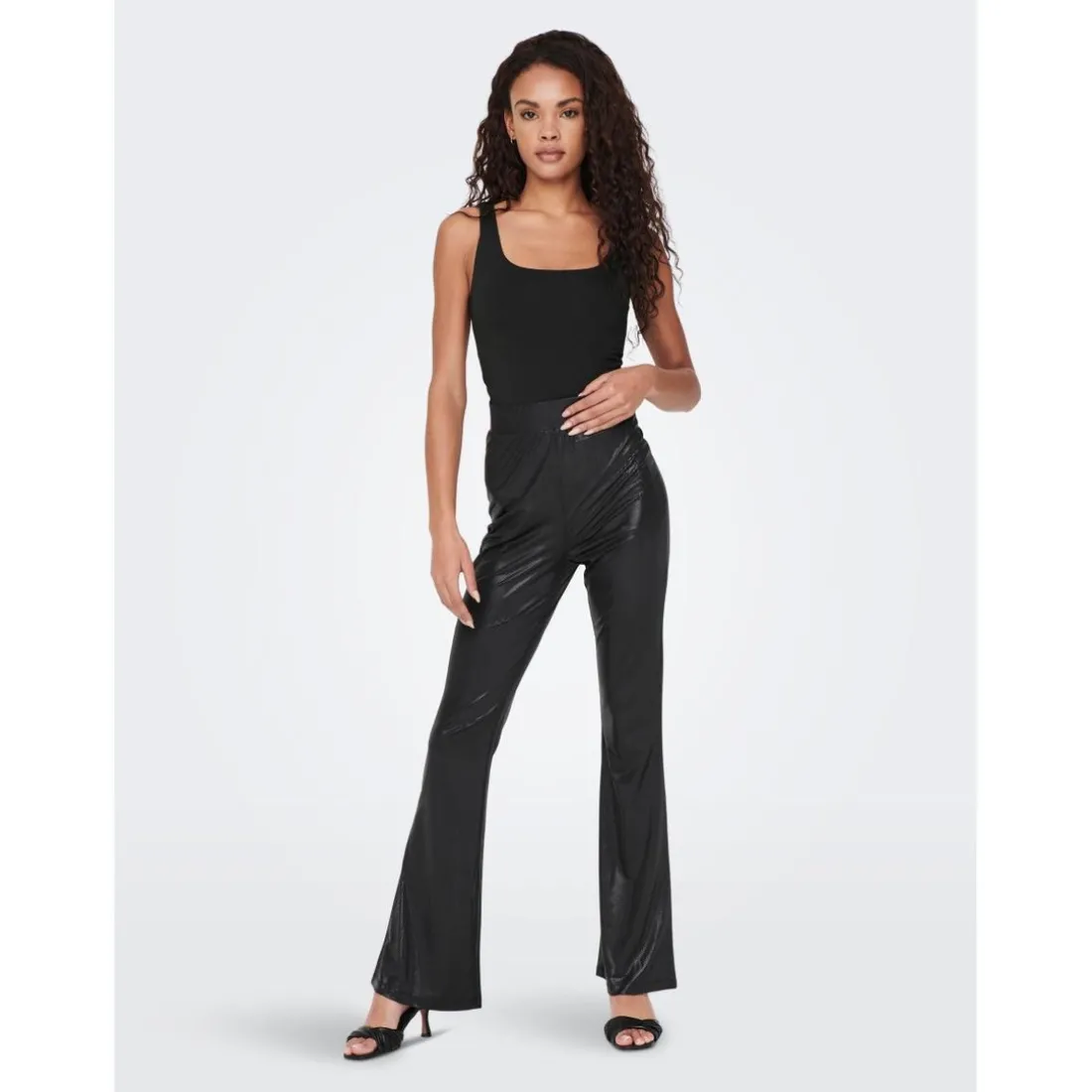 Tops Col en U Sans manches noir