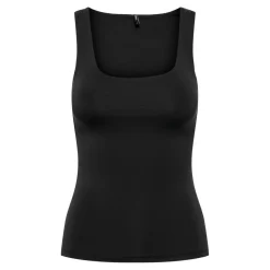 Tops Col en U Sans manches noir