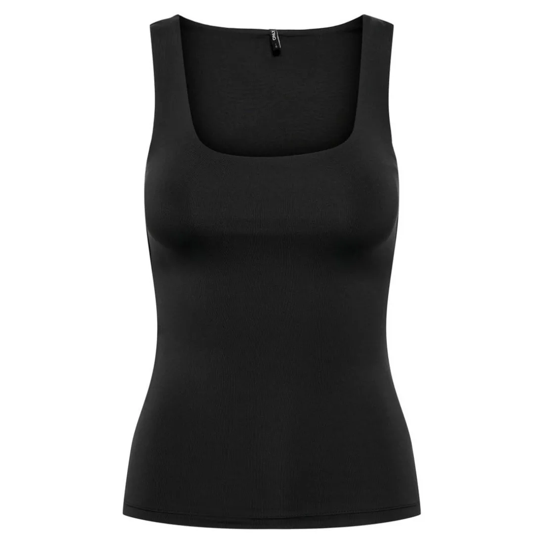 Tops Col en U Sans manches noir