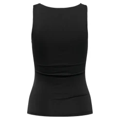 Tops Col en U Sans manches noir