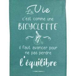 Torchon Bicyclette Paon 50 x 70