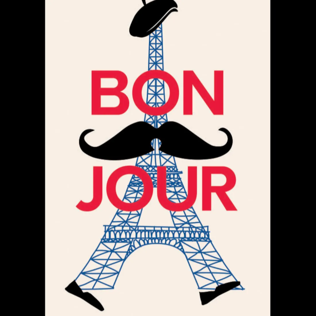 Torchon Bonjour Ecru 48 x 72