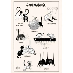 Torchon Dubout La gourmandise Ecru 48 x 72