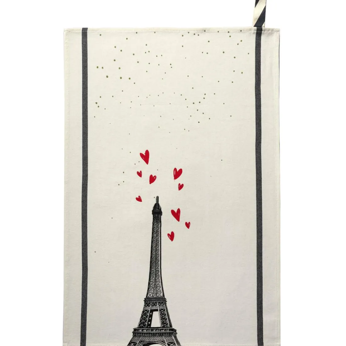 Torchon EIFFEL COEURS Ecru 70 x 50