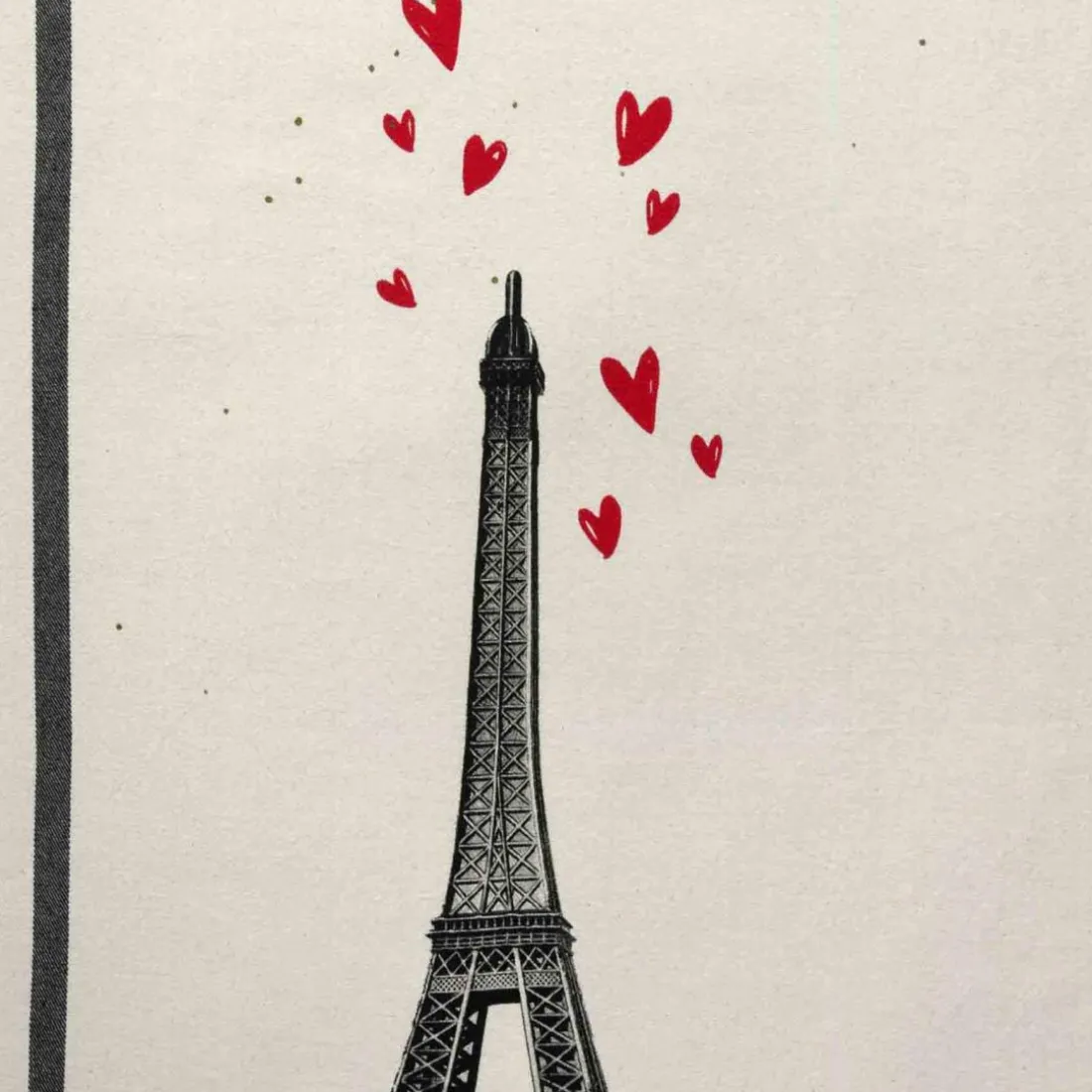 Torchon EIFFEL COEURS Ecru 70 x 50
