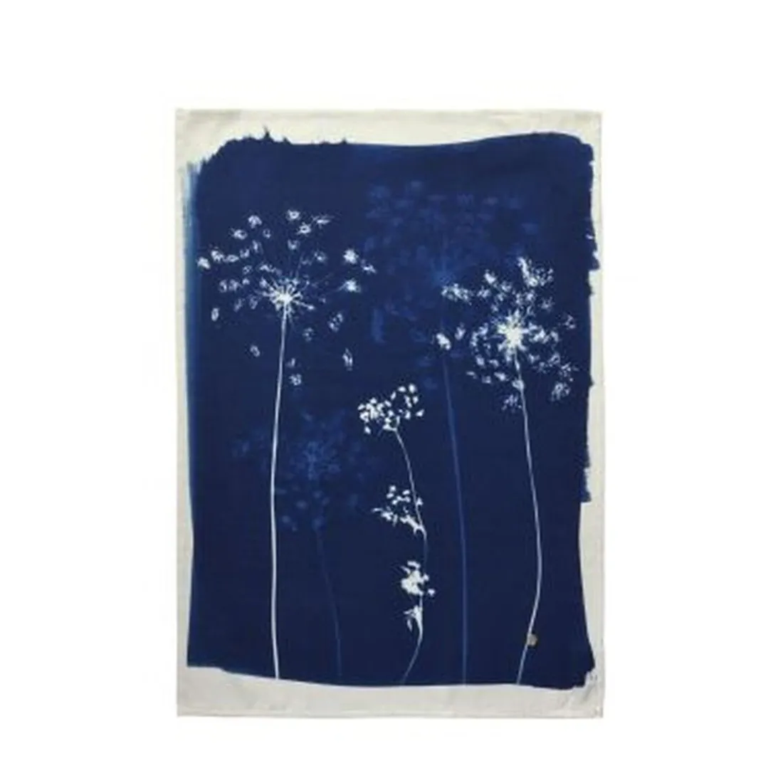 Torchon FLEURS DE CAROTTE Bleu 70 x 50