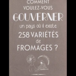 Torchon Gouverner et fromages Gris 50 x 70