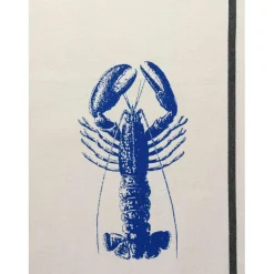 Torchon HOMARD bleu Mécano Ecru 70 x 50