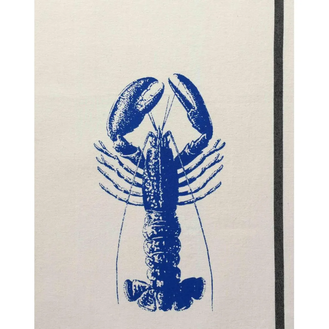 Torchon HOMARD bleu Mécano Ecru 70 x 50