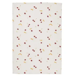 Torchon imprimé en coton CERISES-Rouge