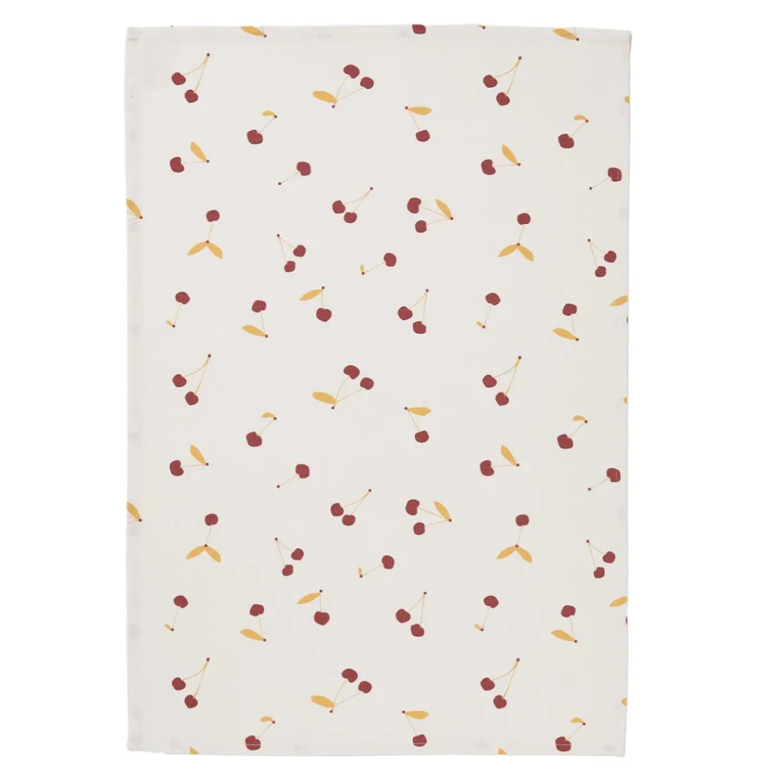 Torchon imprimé en coton CERISES-Rouge