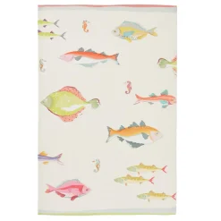 Torchon imprimé en coton Plongée-Multicolore
