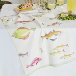 Torchon imprimé en coton Plongée-Multicolore