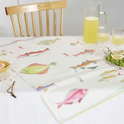 Torchon imprimé en coton Plongée-Multicolore