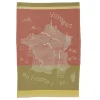 Torchon imprimé en jacquard de coton LES MONUMENTS-Marron