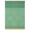 Torchon imprimé en jacquard de coton, INSTANT THÉ Vert