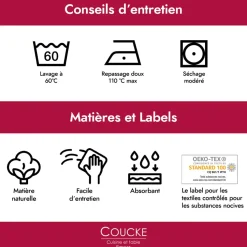 Torchon imprimé en jacquard de coton VOYAGER EN FRANCE-Bleu