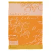 Torchon imprimé en jacquard de coton DELICES D'ABRICOTS-Orange