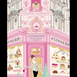 Torchon Imprimé Façade patisserie Ecru 48 x 72
