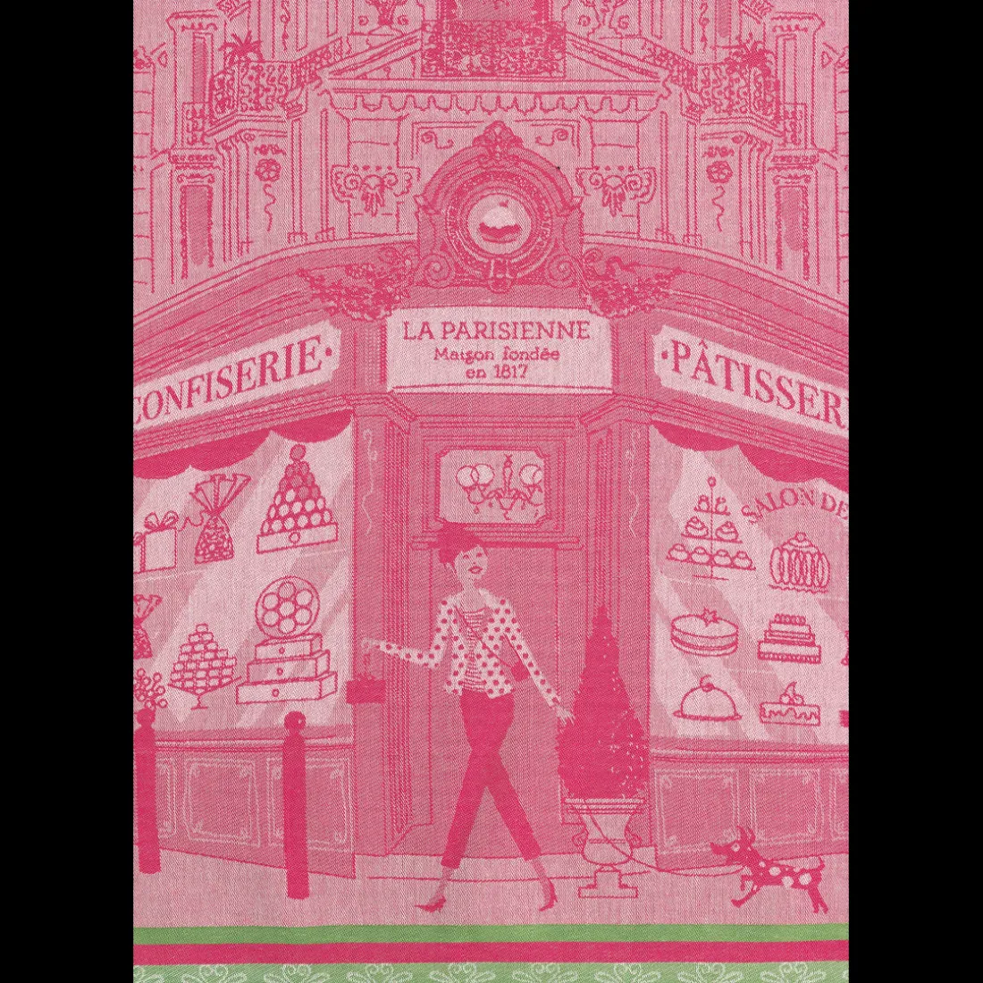 Torchon jacquard pâtisserie Rose 50 x 70