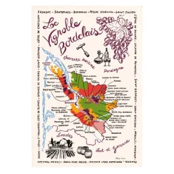 Torchon La Carte Des Bordeaux Ecru 48 X 72