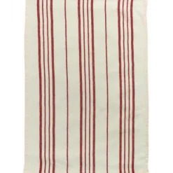 Torchon Rayé Karma Ecru/Rouge 55 x 75