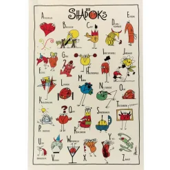 Torchon Shadoks Abécédaire Ecru 48 x 72