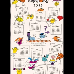 Torchon Shadoks Calendrier 2026 Ecru 48 x 72