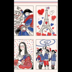 Torchon Symboles français Ecru 48 x 72