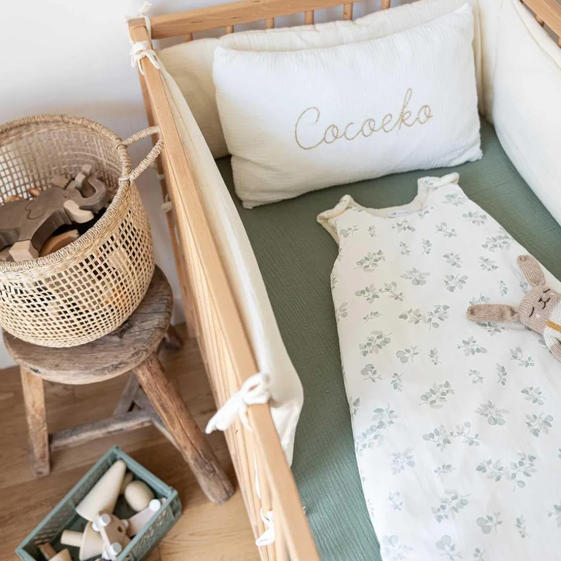 Tour de lit en gaze de coton ECRU