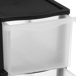 Tour plastique 3 tiroirs noir