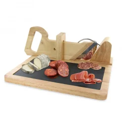 Trancheuse a charcuterie avec plateau ardoise GEORGE