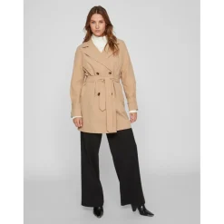 Trench coat ceinture à la taille col italien gris Beth