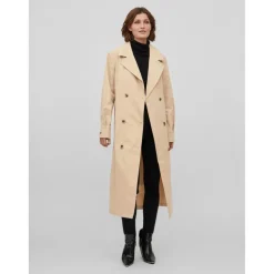 Trench coat ceinture à la taille col italien gris Esme