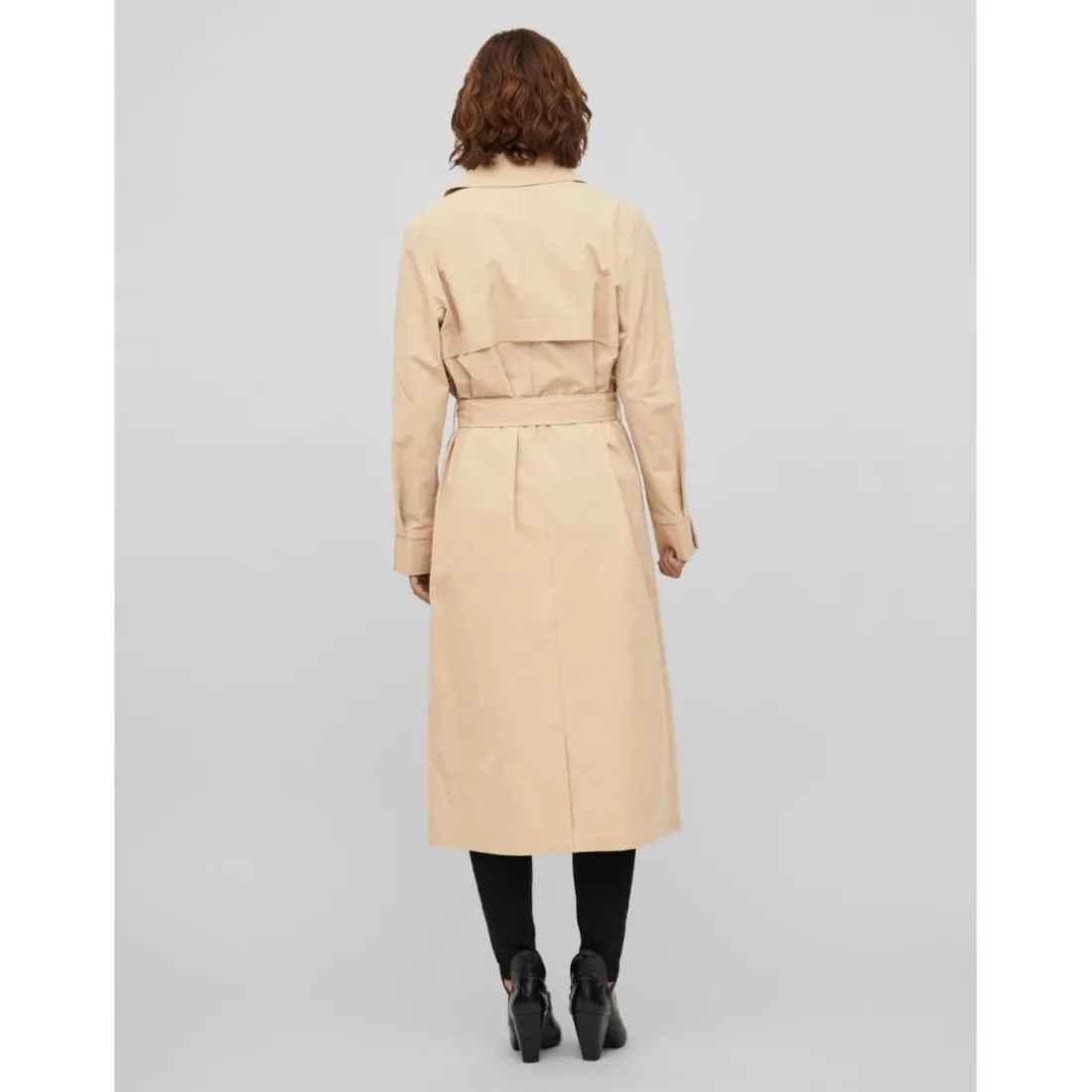 Trench coat ceinture à la taille col italien gris Esme