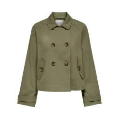 Trench coat court col à revers marron clair Isa
