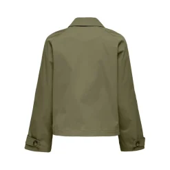 Trench coat court col à revers marron clair Isa