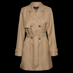 Trench coat fermeture à double boutonnage. fermeture par ceinture col à revers marron Zola