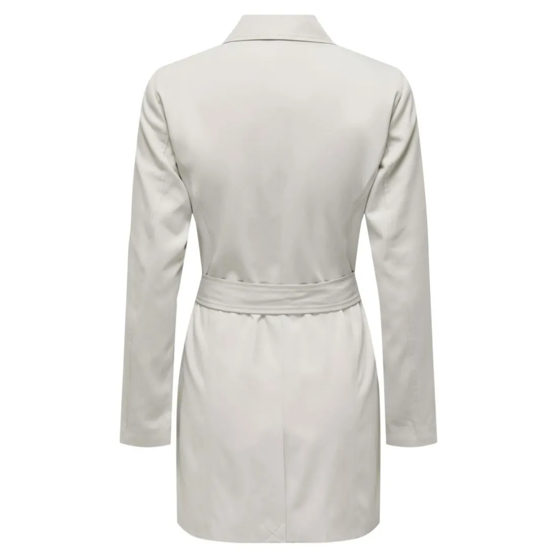 Trench coat long col à revers gris clair Tara