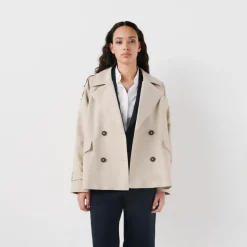 Trench femme beige en coton