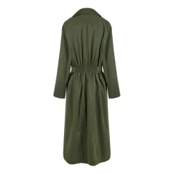Trench uni manches bouffantes vert