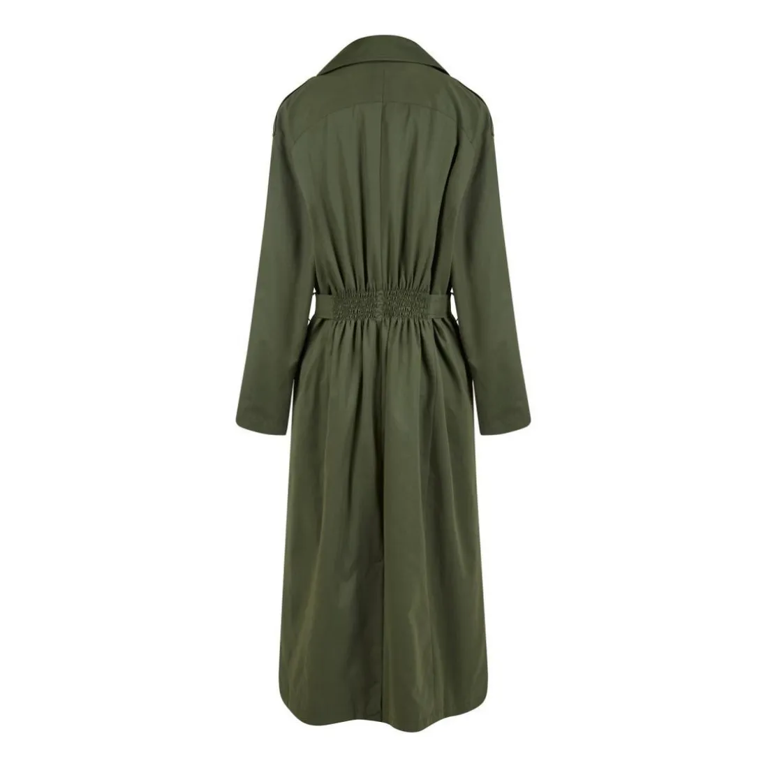 Trench uni manches bouffantes vert