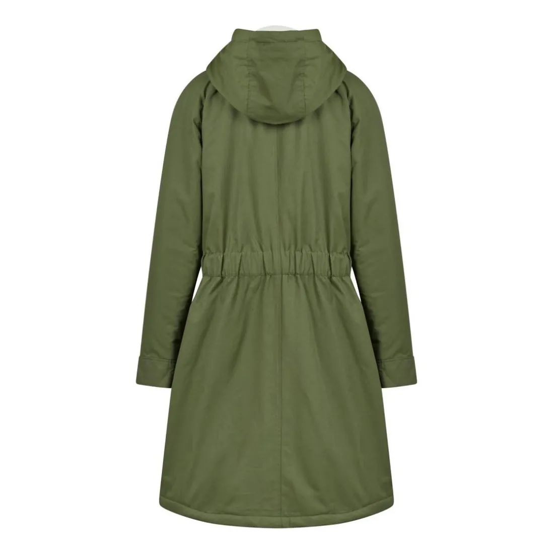 Trench uni noué vert en coton