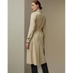 Trench-coat classique hydrofuge kaki en soie