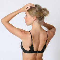 Triangle bi-maière dentelle Noir Midnight Lingerie en nylon