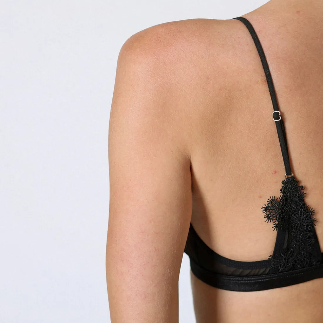 Triangle bi-maière dentelle Noir Midnight Lingerie en nylon